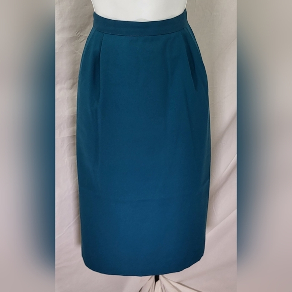 Vintage Teal Green Classic LE SUIT Pencil Skirt Suit - Size 8P - Picture 5 of 7